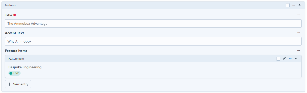 Features component