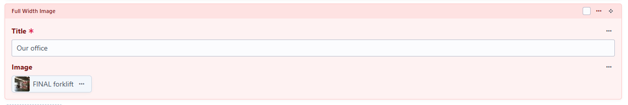 Full Width Image component