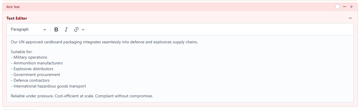 Rich Text component